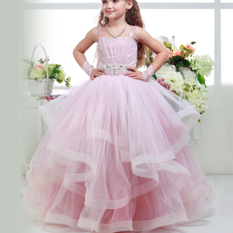 white ball gowns for little girls