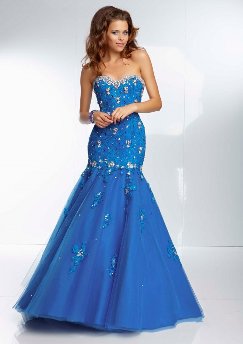 Blue Red Black Prom Dress, Sexy Prom Dress, Lace Up Back Prom Dress